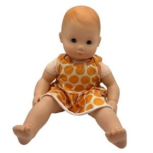 American Girl Bitty Baby Doll #3 Blonde Blue Eyes Orange Polka Dot Dress BB3 15"